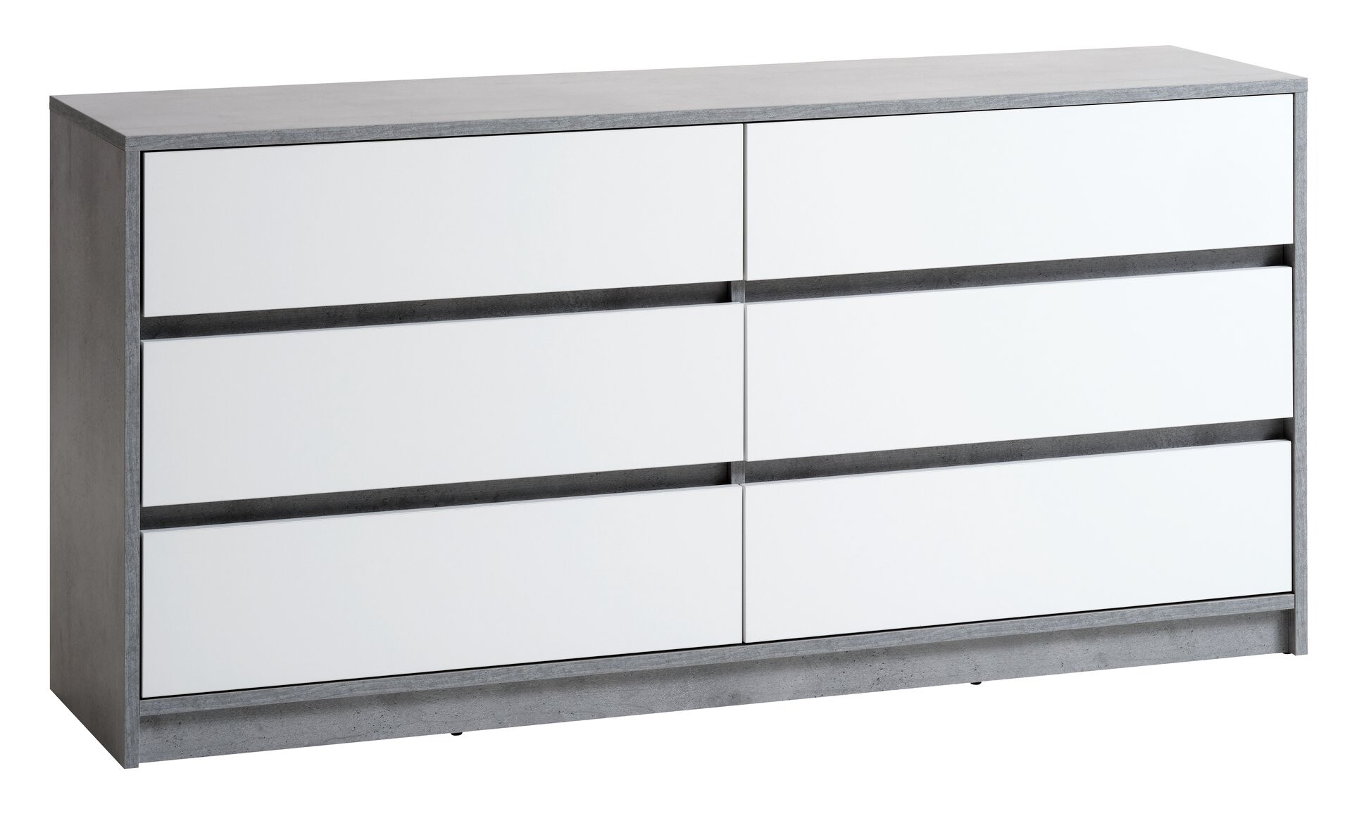 Cómoda BILLUND 3+3 caj blanco/hormigón 