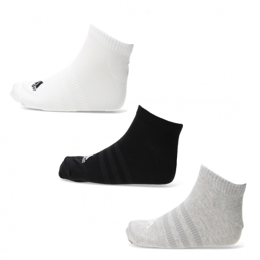 Medias de Hombre Adidas x3 Sport Swear Blanco - Negro - Gris