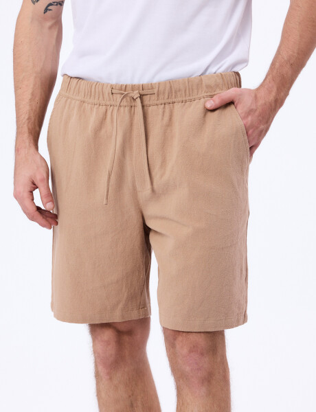 Short lino tostado