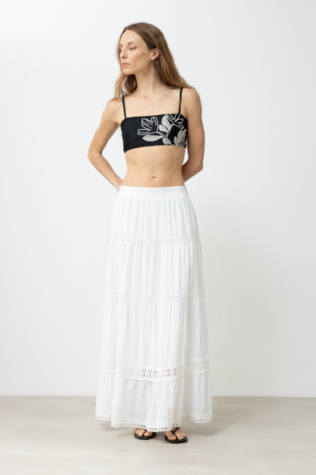 Bikini top Santorini bordado negro