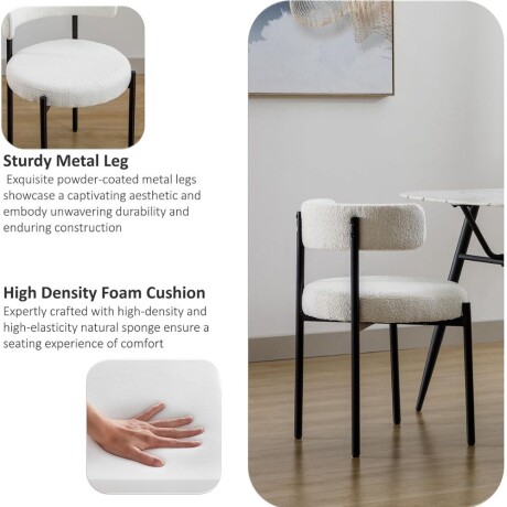 Silla Boucle Metal Y Tela BLANCO