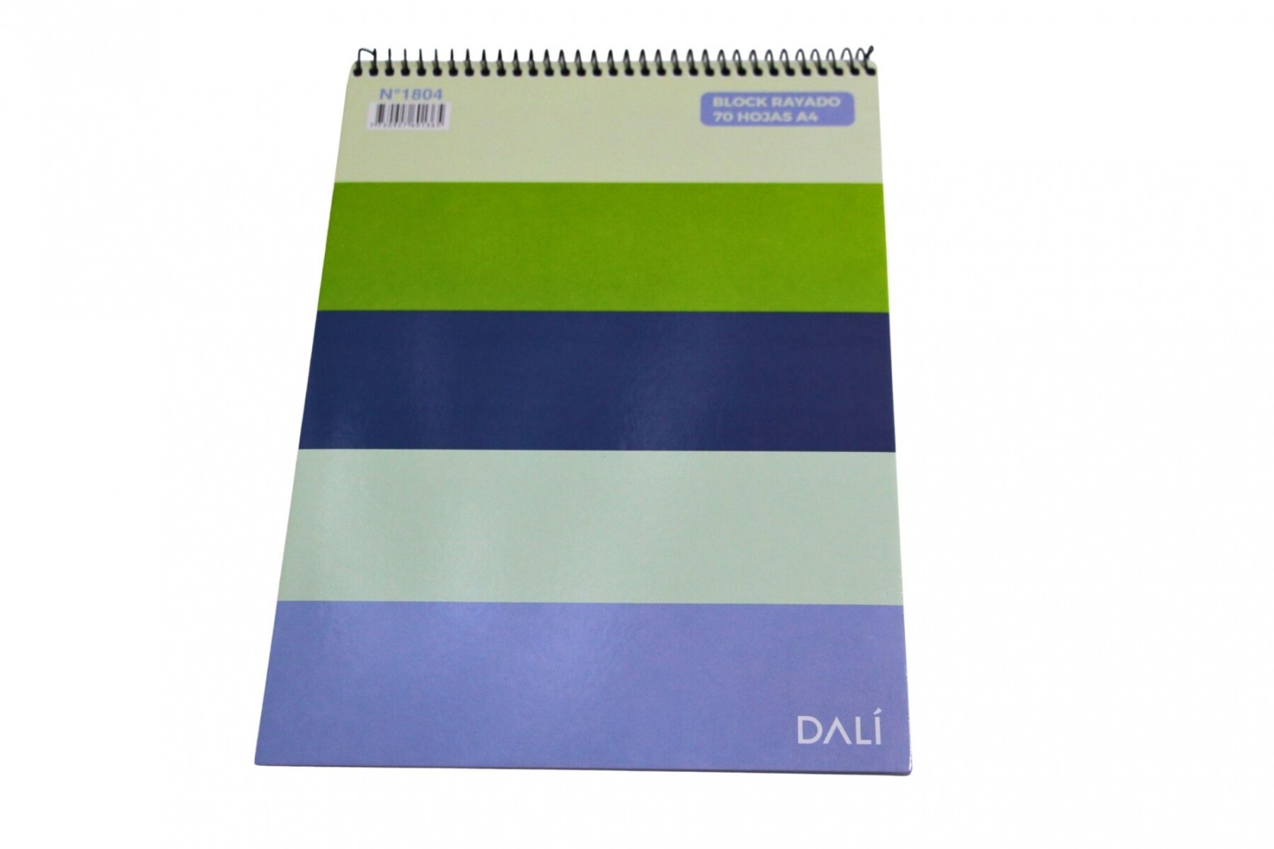 BLOCK DALI A4 CON ESPIRAL RAYADO - TAPA VERDES Y AZULES 