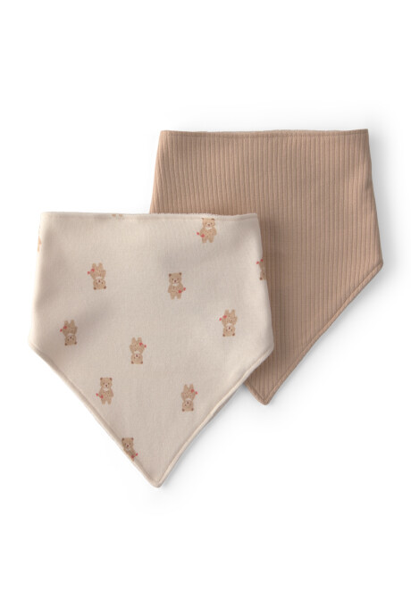 Pack dos baberos bandana de algodón, diseño osos Pack dos baberos bandana de algodón, diseño osos