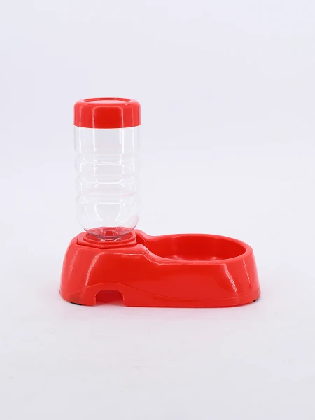 BEBEDERO CON BOTELLA PARA MASCOTA ROJO