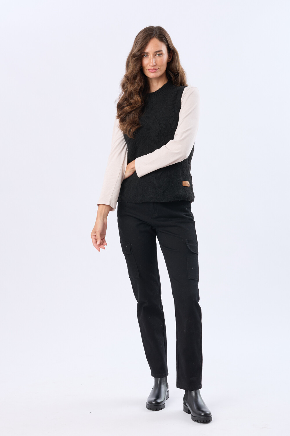 PANTALÓN CARGO SKINNY Negro