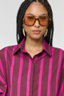 CAMISA RAYADA BOHO Fucsia