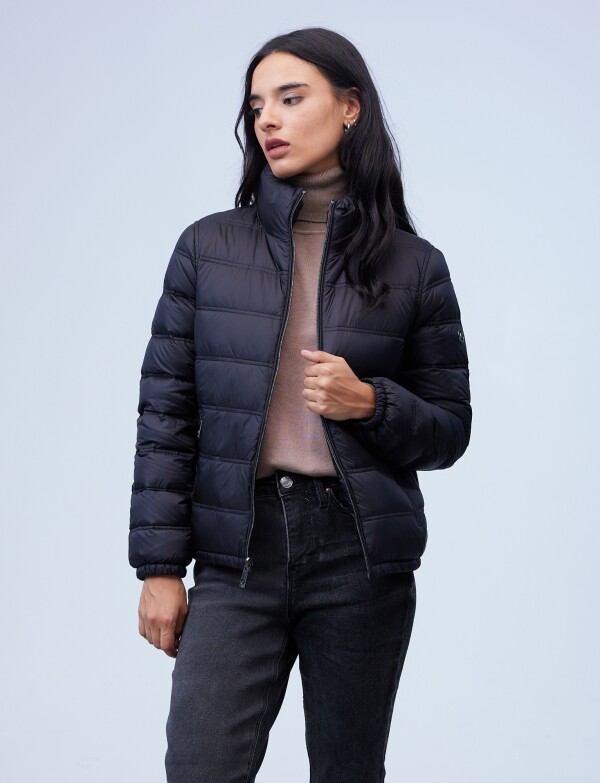 Campera Plumas Reversible NEGRO