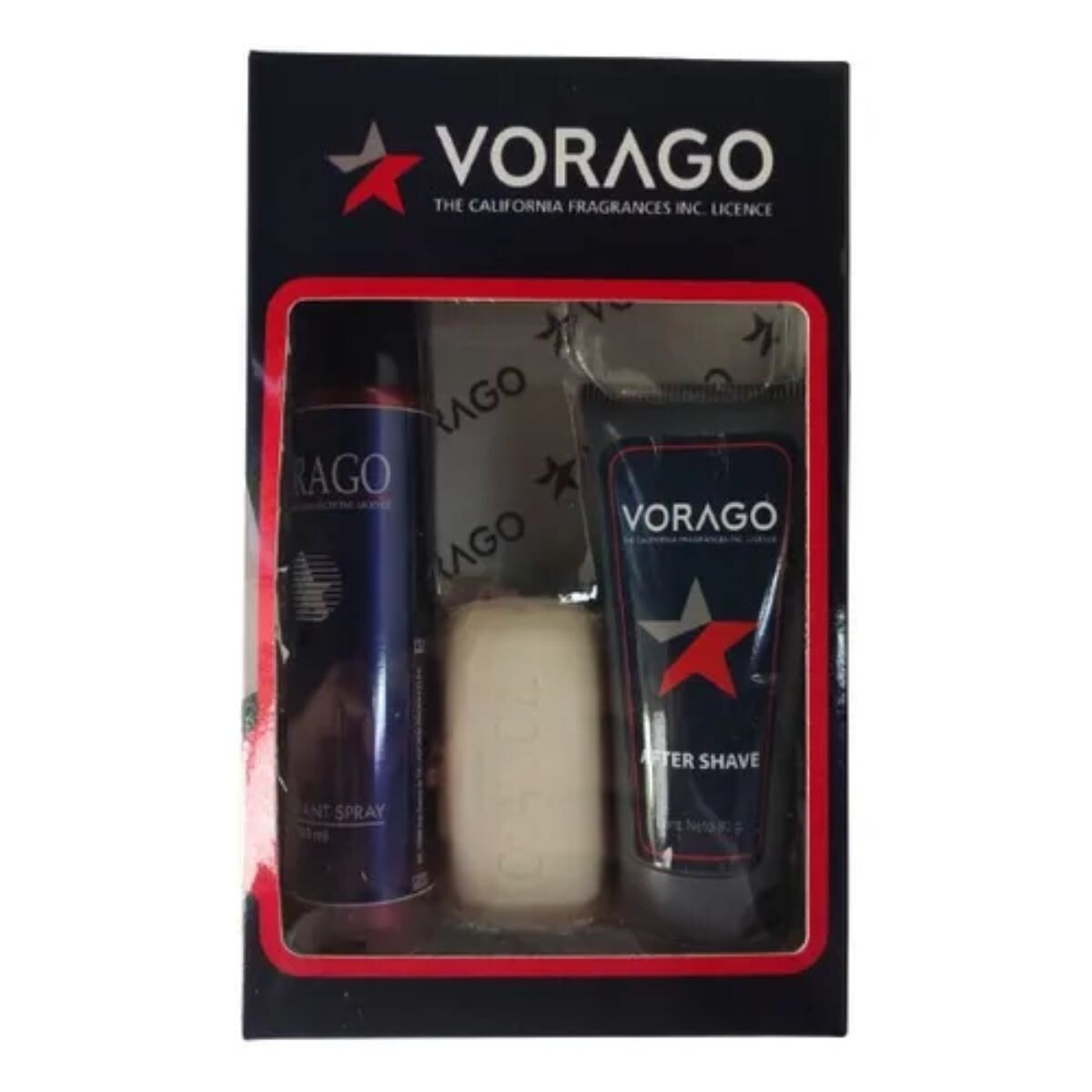 Desodorante Vorago en Aerosol 100 ML + After Shave 90 GR + Jabón 