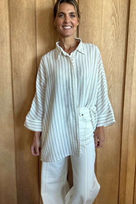 Camisa Tuna Lino Raya beige gruesa