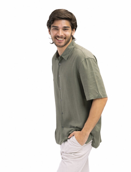 Camisa Manga Corta Hawaii Kaki
