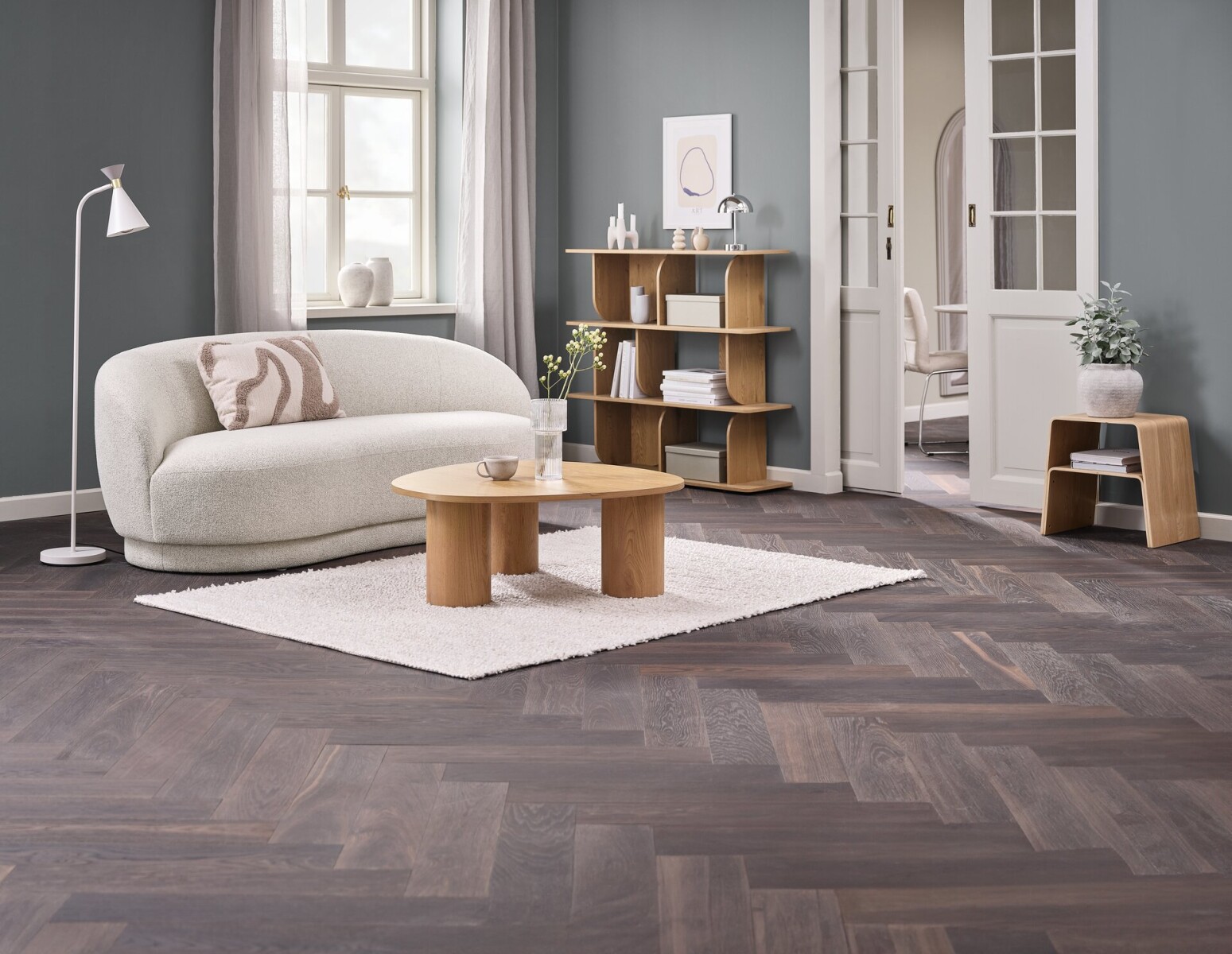 Sofá ANDRUP 3 plazas ovalado beige - Beige 