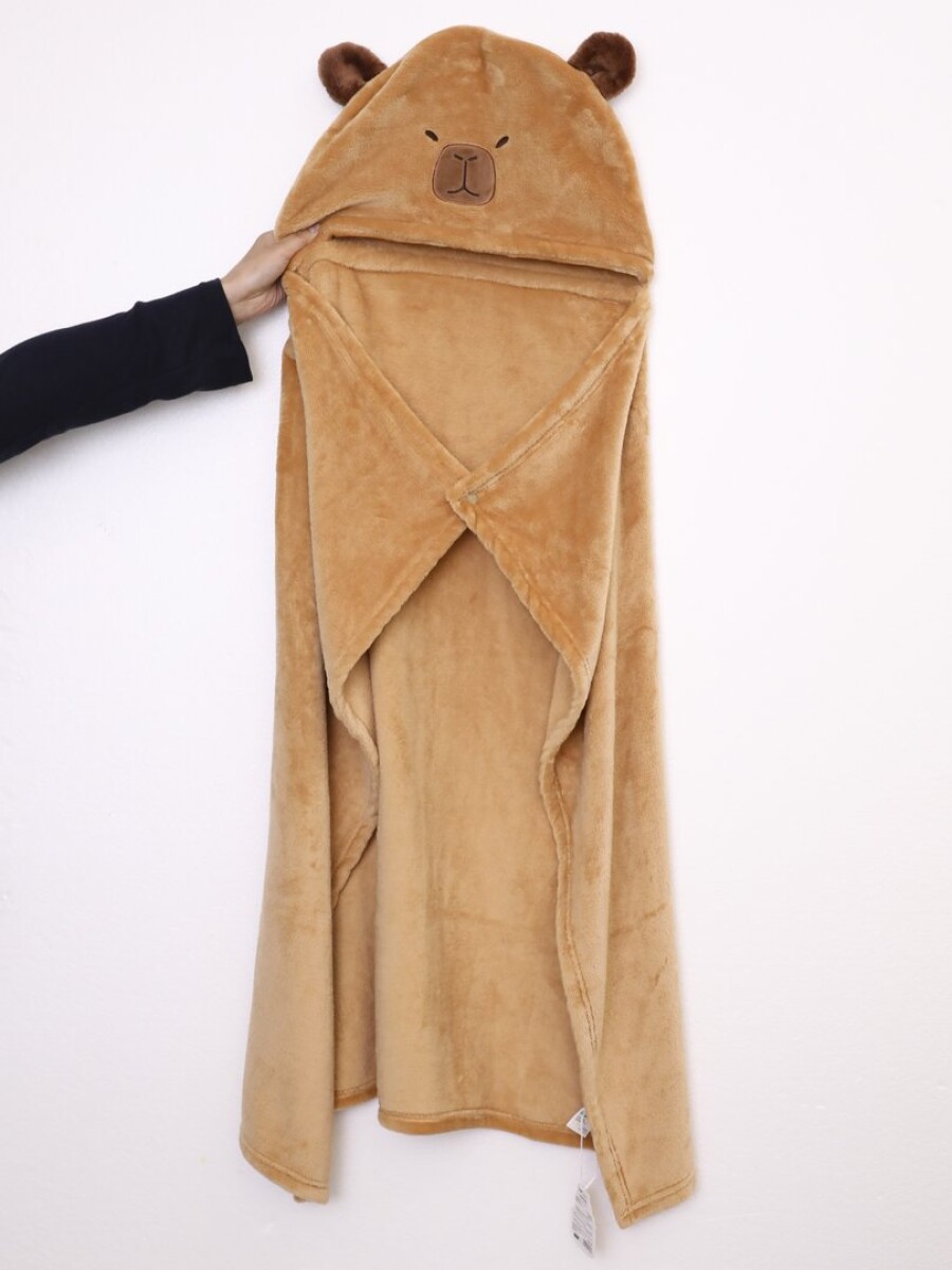 MANTA CON CAPUCHA DE CAPIBARA ADORABLE 