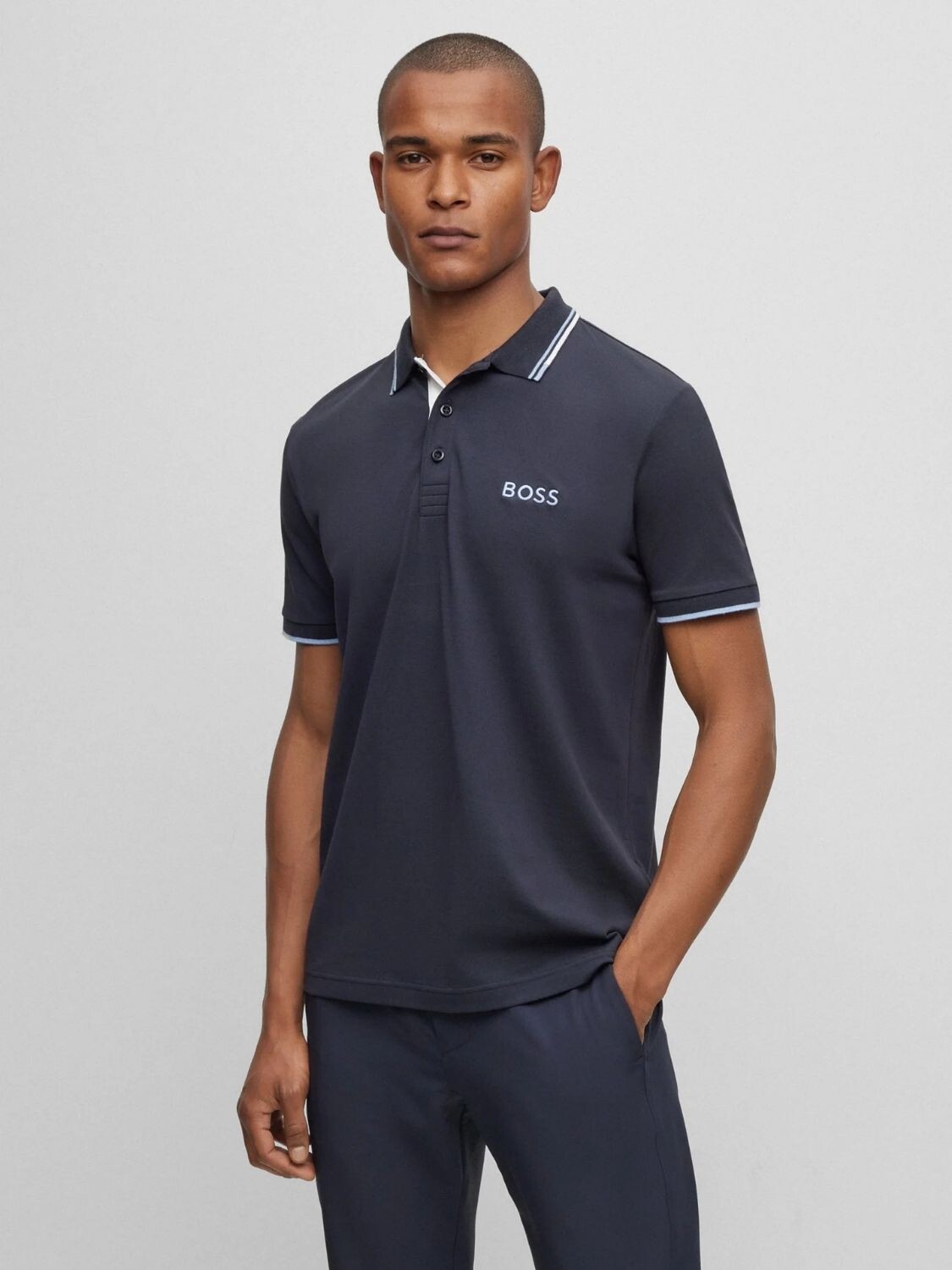 Hugo Boss -Remera polo de algodón, regular fit, PADDY PRO Azul