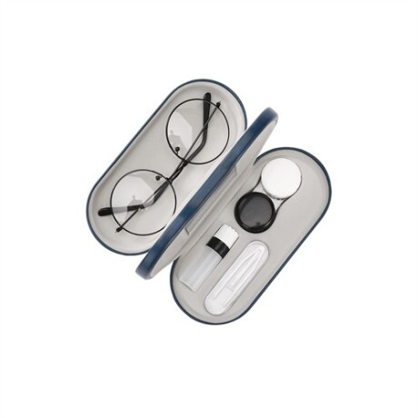 Estuche rigido para lentes de armazon y contacto Verde Petroleo
