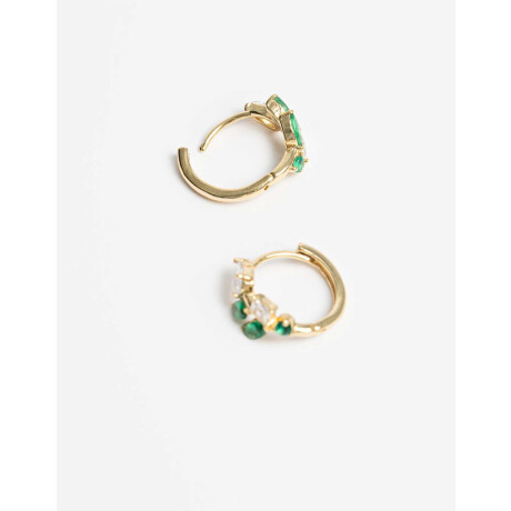 Argollas Con Cubic Zirconia Dorado