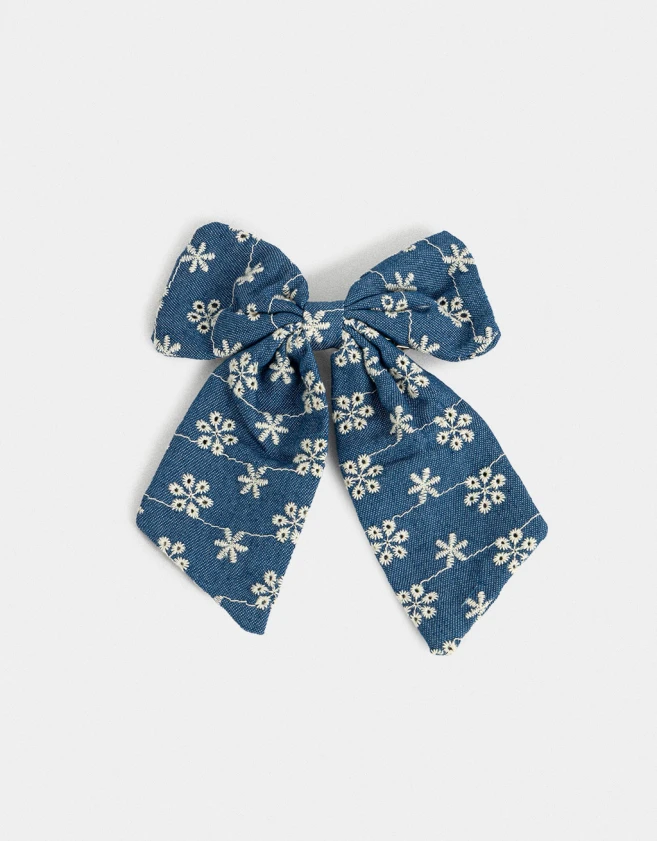 Hebillas Francesas Con moño Hebilla Francesa Moño De Denim - Azul Celeste