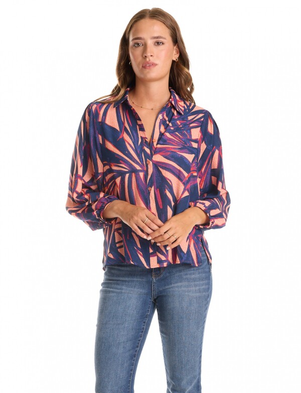 Camisa Gasa Print AZUL/MULTI