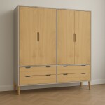 ROPERO - 4 PUERTAS LINEA WOOD GRIS