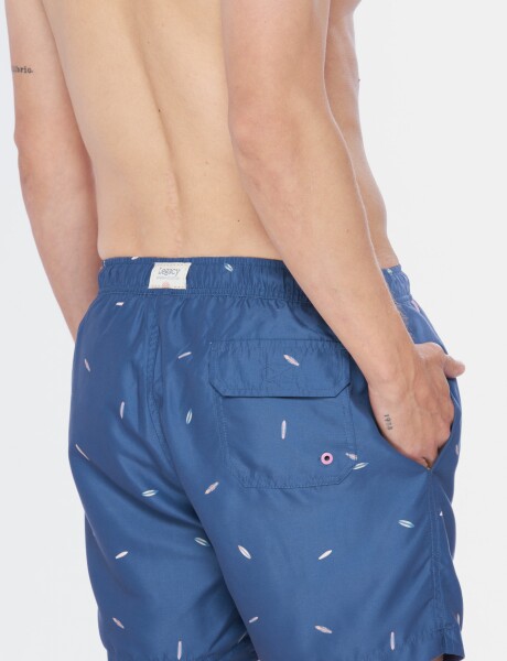 SHORT DE BAÑO ESTAMPADO Azul