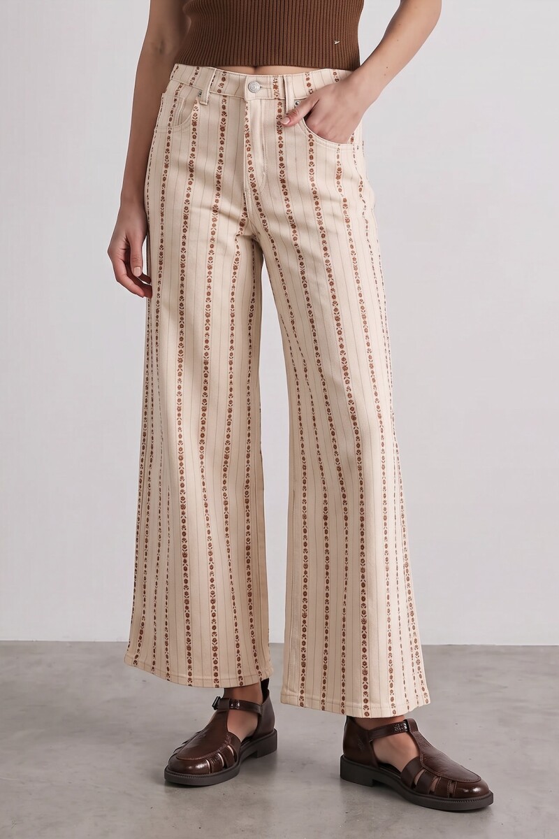Jean Wide Leg Print Nacar