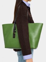 Bolso Shopper Reversible Con Bolsa Extraíble L verde