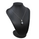 Colgante en oro 18k blanco con perla gris y brillantes Colgante en oro 18k blanco con perla gris y brillantes