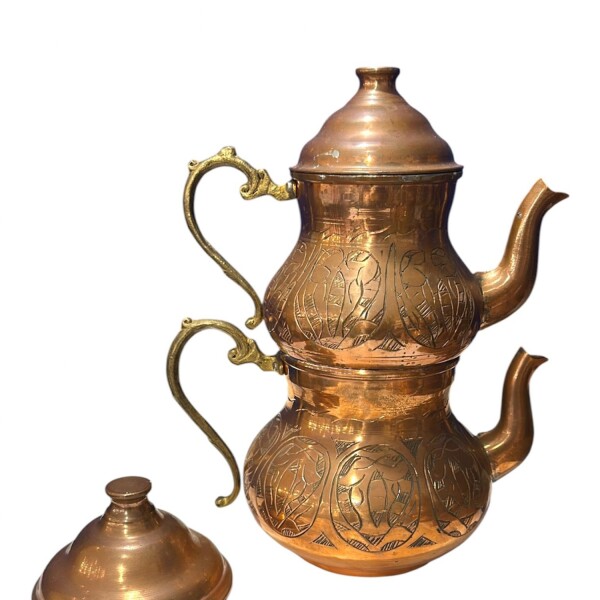 Tetera doble cobre con diseño Tetera doble cobre con diseño