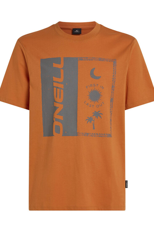 Remera O'Neill Front Print Negro Naranja