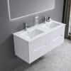 Mueble De Baño Suspendido Blanco Ripado 120 Cm Con doble Bacha Mueble De Baño Suspendido Blanco Ripado 120 Cm Con Doble Bacha