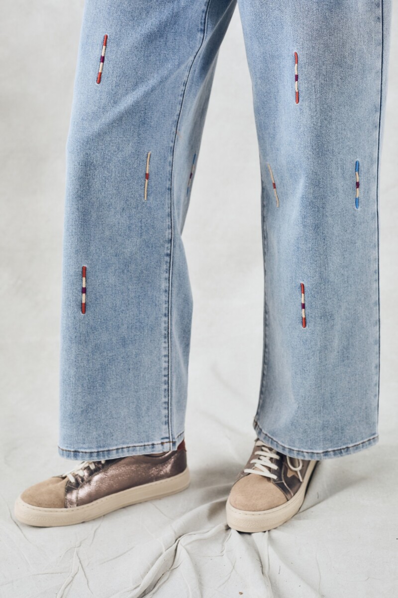 Jean Wide Bordado Jean