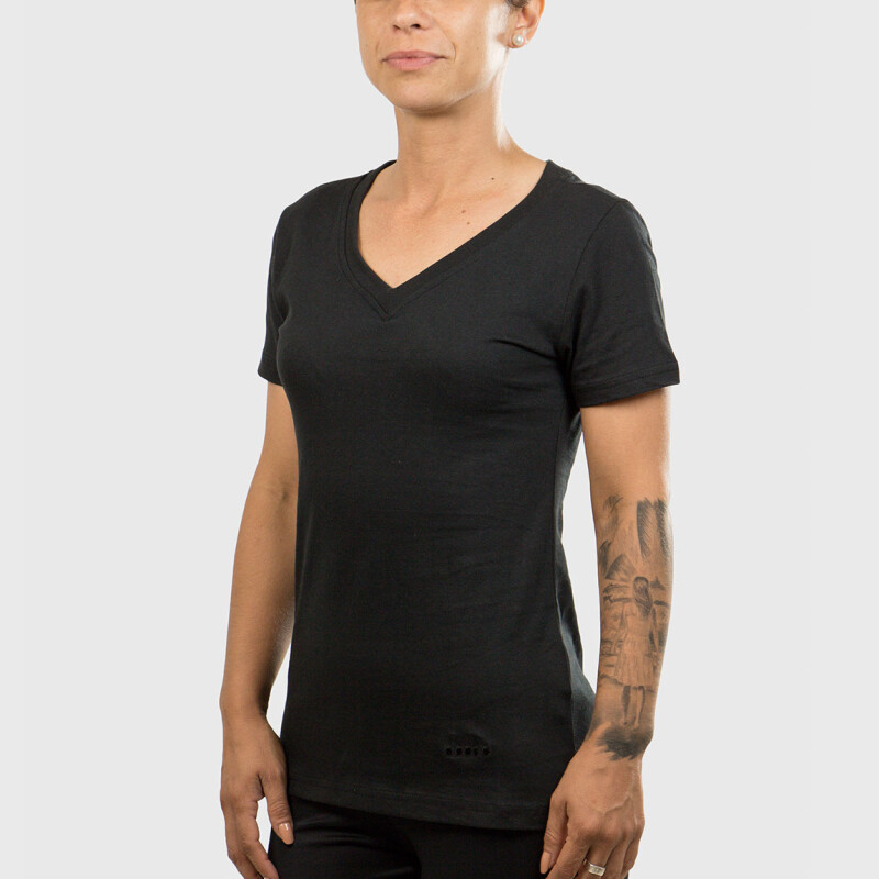 Diadora Dama Sport T-shirt Ladies V Neck-black Negro