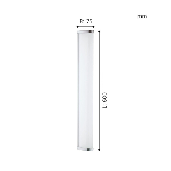 Aplique LED alargado cromo 16W neutra 1900Lm IP44 EG0357