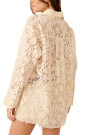 IN YOUR DREAMS LACE BUTTONDOWN Marron