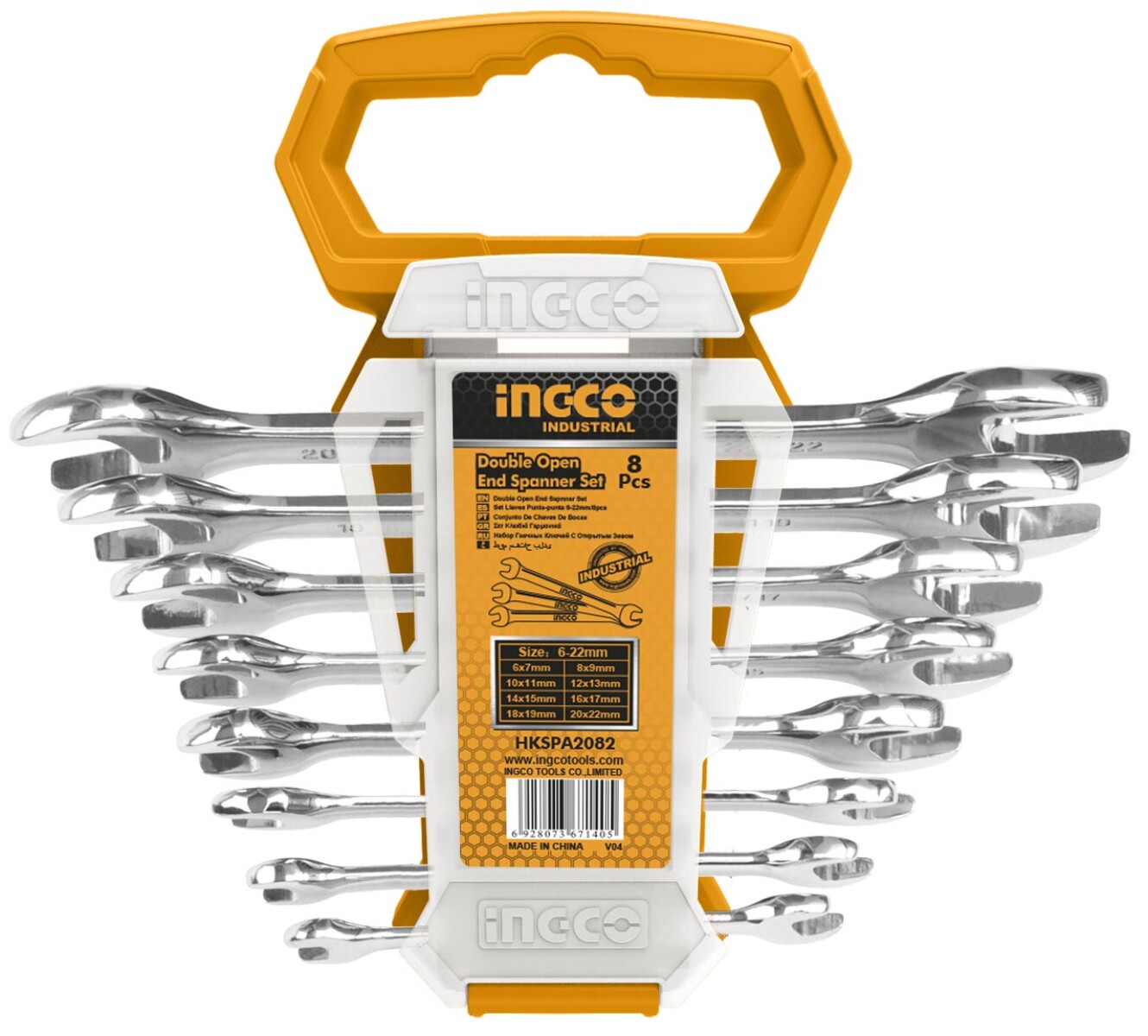 JUEGO DE 8 LLAVES DOBLE BOCA INGCO 6-22MM HKSPA2088 