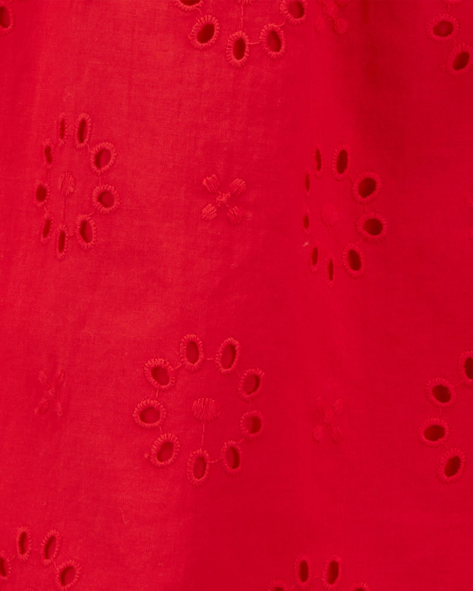 Vestido de algodón, con ojales, rojo Sin color