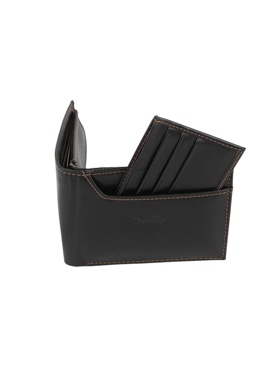 Billetera grande con tarjetero extraible - Negro 