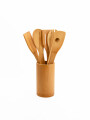MENAJE BAMBOO CON SOPORTE SET 7 PCS MADERA