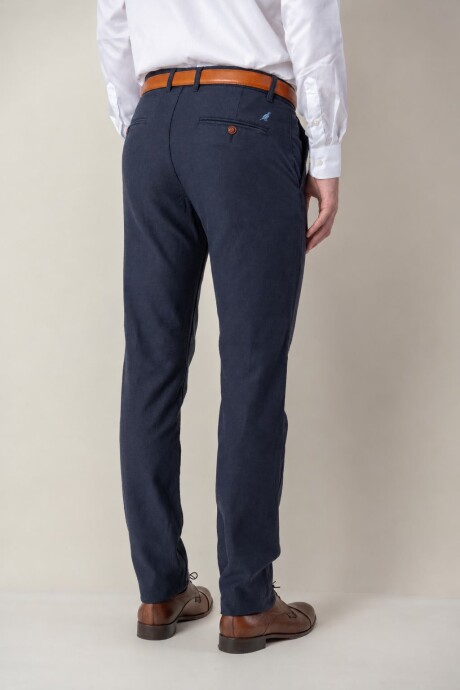Pantalón de Tencel Classic Fit Azul