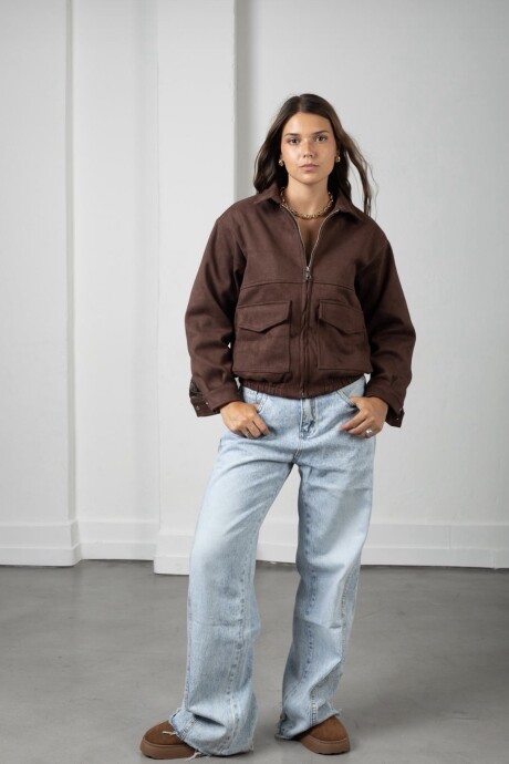 Campera AMALFI gamuza chocolate