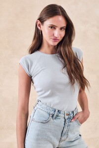 Remera Algodon Lavado Celeste Jean