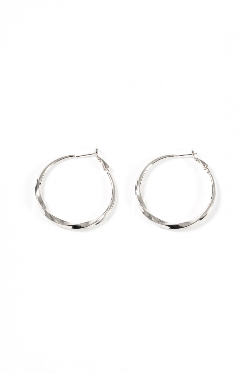 Aros labrados 4 cm plateado