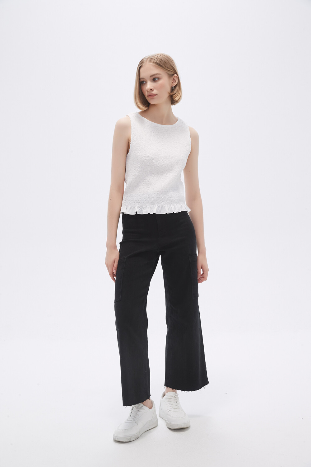 Musculosa Fruncin Marfil / Off White