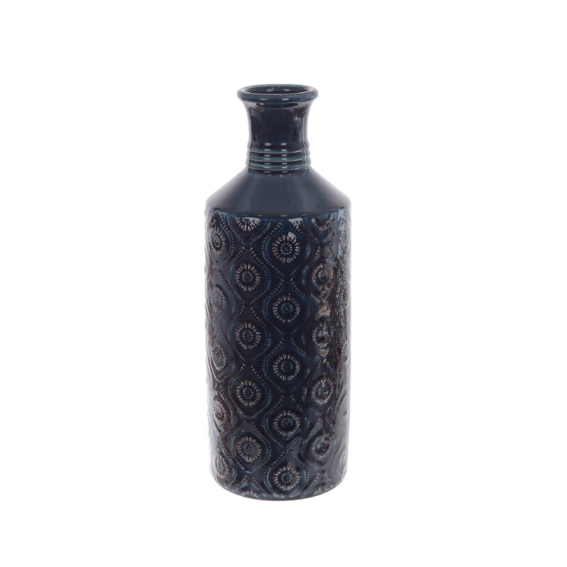 FLORERO ÉTNICO CERÁMICA 11X11X31 AZUL FLORERO ÉTNICO CERÁMICA 11X11X31 AZUL