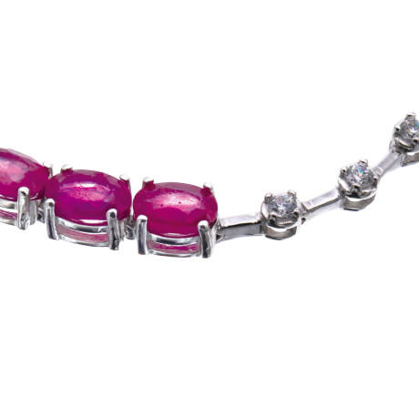 Pulsera de Plata rodinada y Rubí Pulsera de Plata rodinada y Rubí