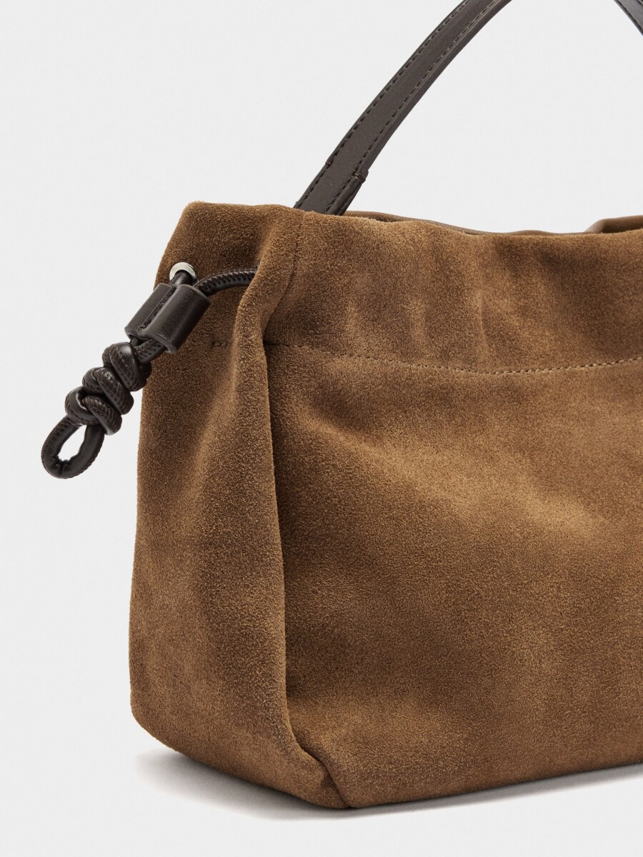 Bolso De Mano Con Piel Ante camel