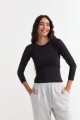 Remera m/l cuello a la base NEGRO