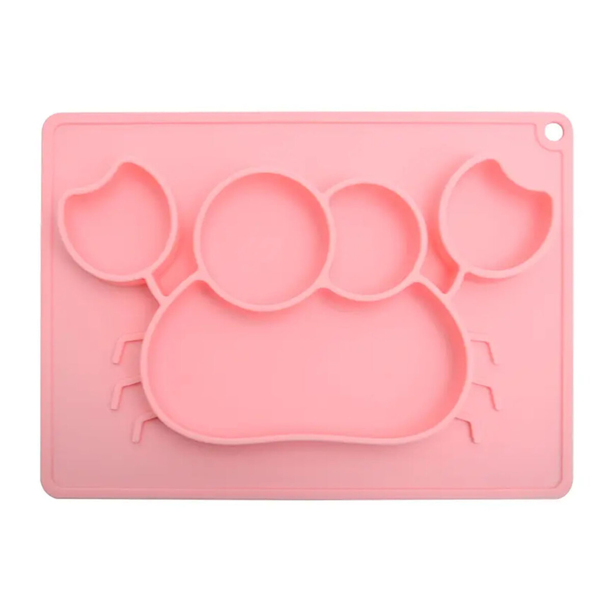 Platos c/Formas en Tapete Individual Comida Bebé en Silicona - Rosa 