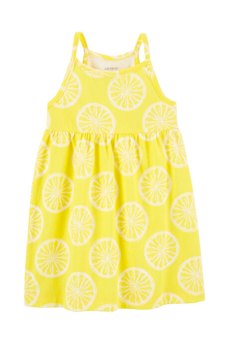 Vestido de algodón, diseño limones Sin color
