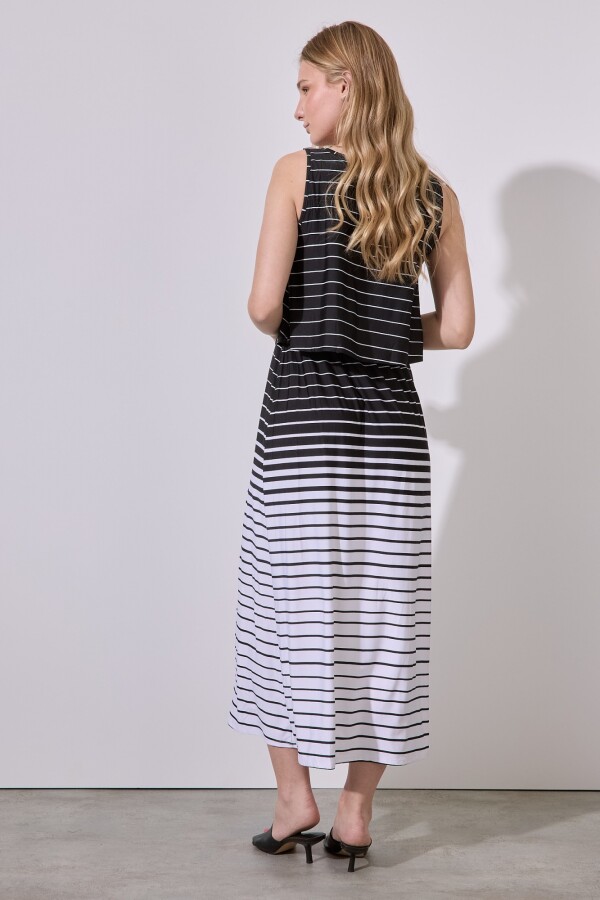 Vestido Maxi Print NEGRO/BLANCO