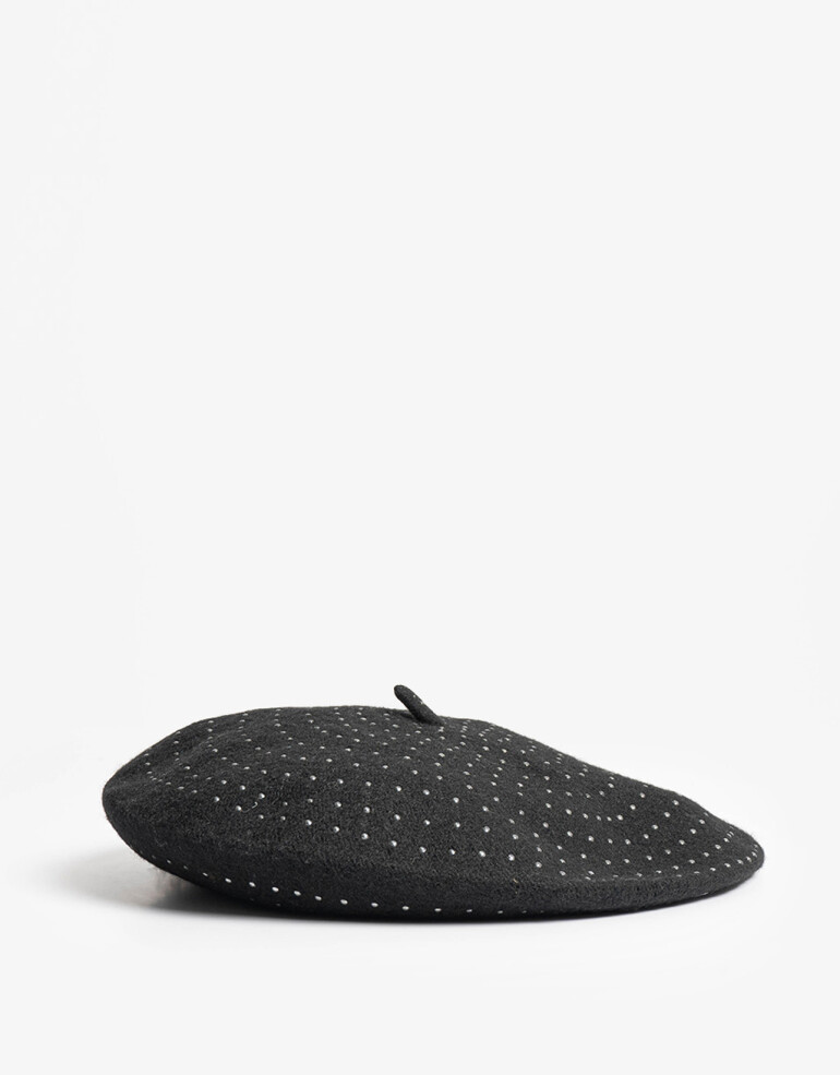 Boinas Boina Con Tachas - Negro